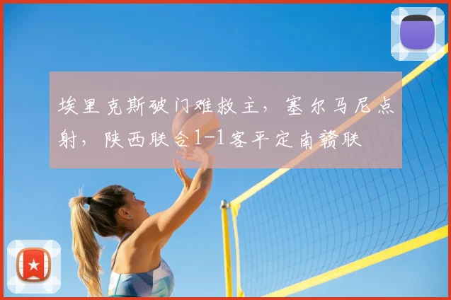 埃里克斯破门难救主，塞尔马尼点射，陕西联合1-1客平定南赣联